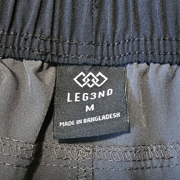 Leg3nd Athletic Gym Shorts M Gray‎ Drawstring Zip Pockets Stretch - Picture 9 of 11